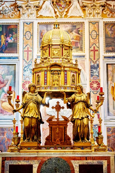 ROME, ITALY - OCTOBER 30: The interior of the church of St. Mary Major, Santa Maria Maggiore is full of works of art, valuable objects and relics in Rome, Italy on October 30, 2014.