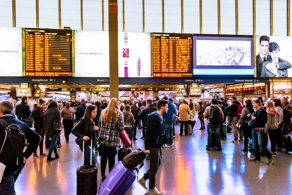 ROME, ITALY - OCTOBER 30: Crowd at the main railway station, Termini, in Rome, Italy on October 30, 2014.