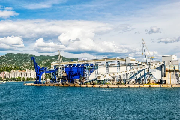 PLOCE, CROATIA - AUGUST 6, 2014: Port infrastructure in Port Ploce, largest sea port in southern Croatia.