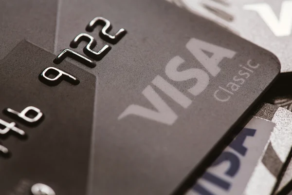 Samara, Russia-July 25.2016: Visa classic credit card close-up