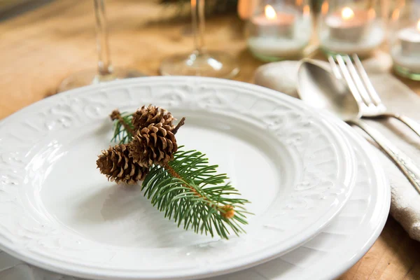 Natural ornaments for Christmas table setting