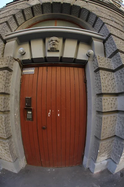 The door of an apartment house in Moscow