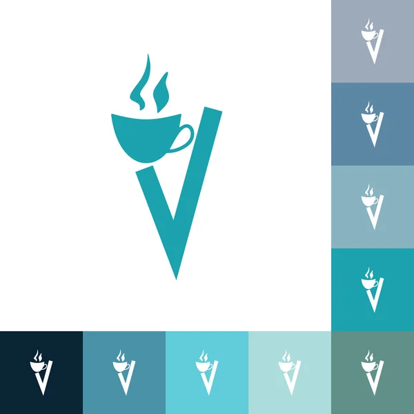 Icons in flat-style coffee