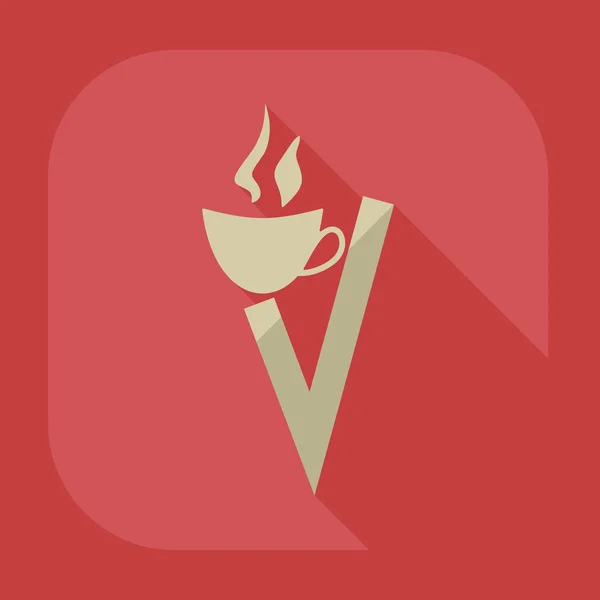 Icons in flat-style coffee