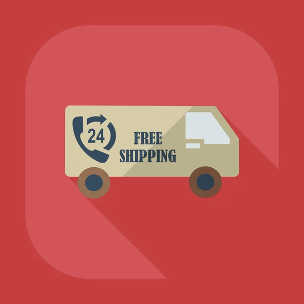 Flat modern design with shadow icons car shipping