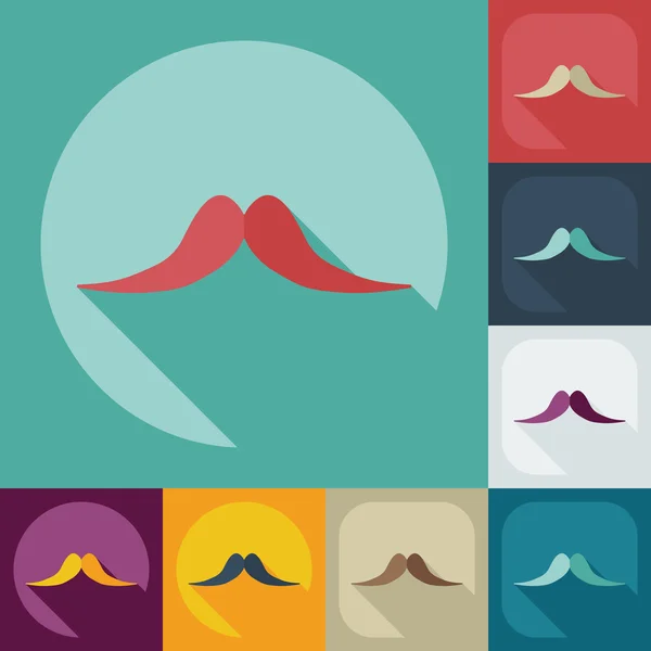 Flat modern design with shadow icon mustache