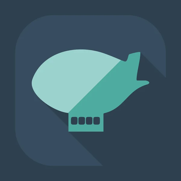 Flat modern design with shadow icon airship