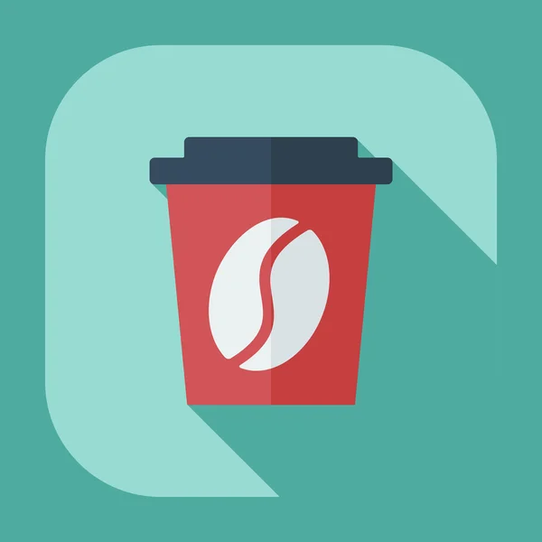 Flat modern design with shadow icons coffee