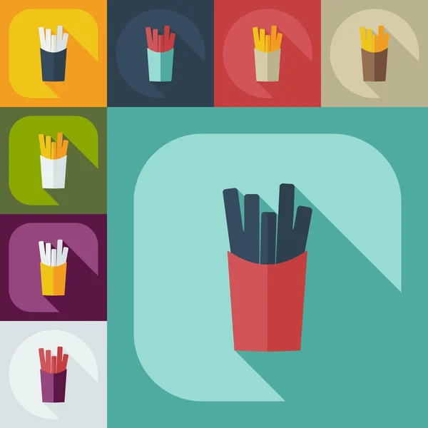 Flat modern design with shadow icons french fries