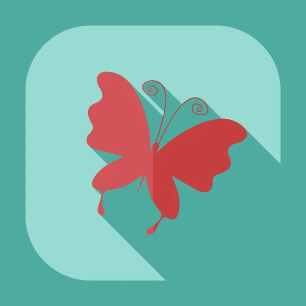Flat modern design with shadow icons butterfly
