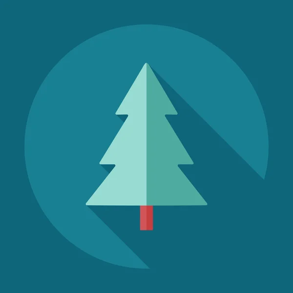 Flat modern design with shadow icons Christmas tree