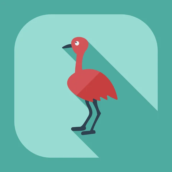 Flat modern design with shadow icons ostrich