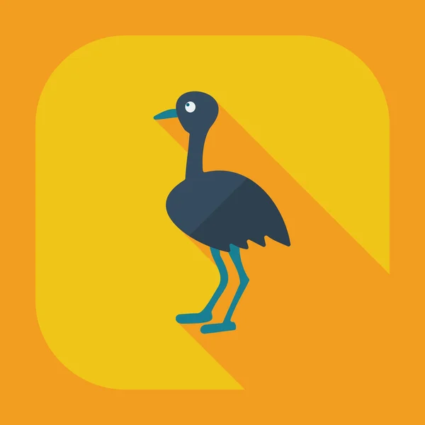 Flat modern design with shadow icons ostrich