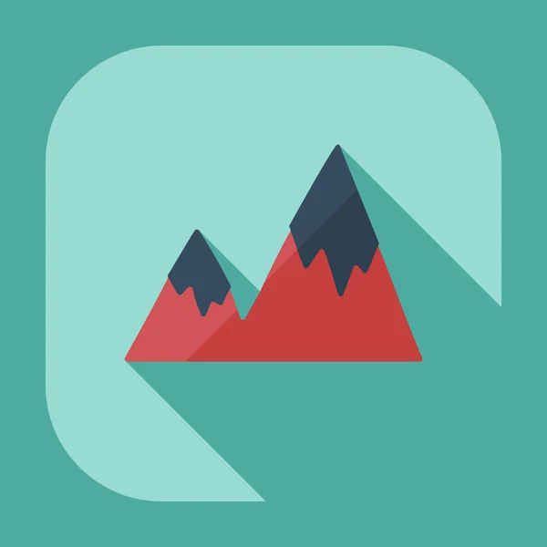 Flat modern design with shadow icons mountains