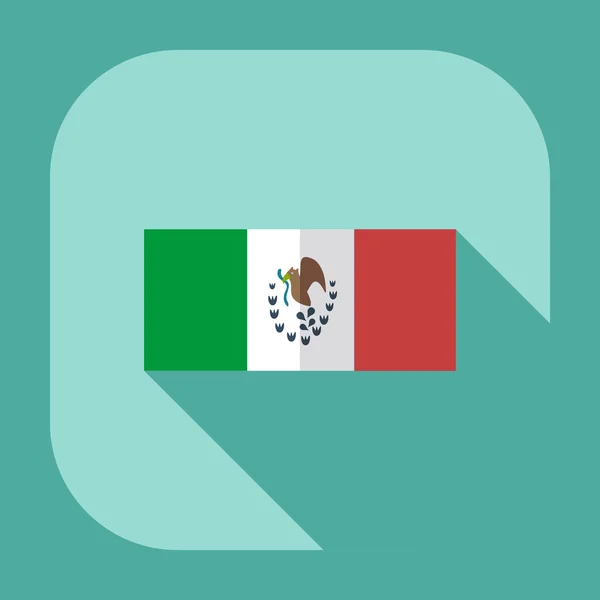 Flat modern design with shadow icons flag of Mexico