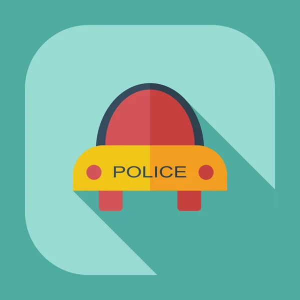 Flat modern design with shadow icons cop car