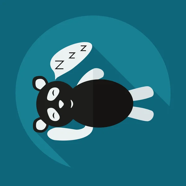 Flat modern design with shadow icons panda sleeps