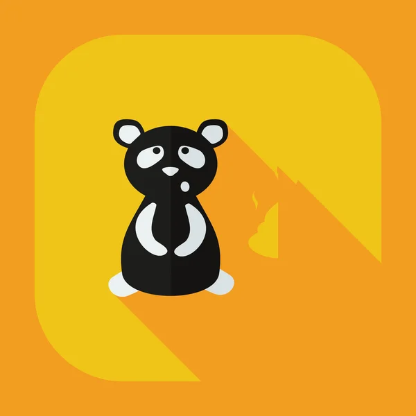 Flat modern design with shadow icons panda turd