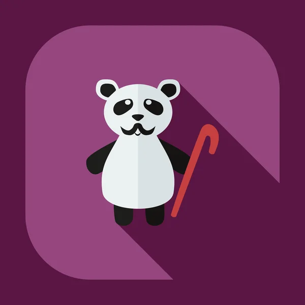 Flat modern design with shadow icons panda old man