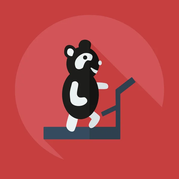 Flat modern design with shadow icons panda athlete