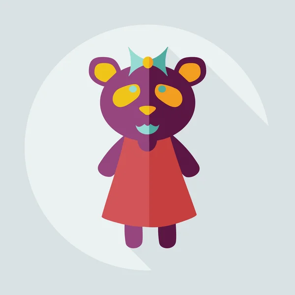 Flat modern design with shadow icons panda girl
