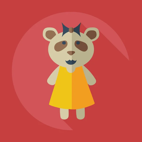 Flat modern design with shadow icons panda girl