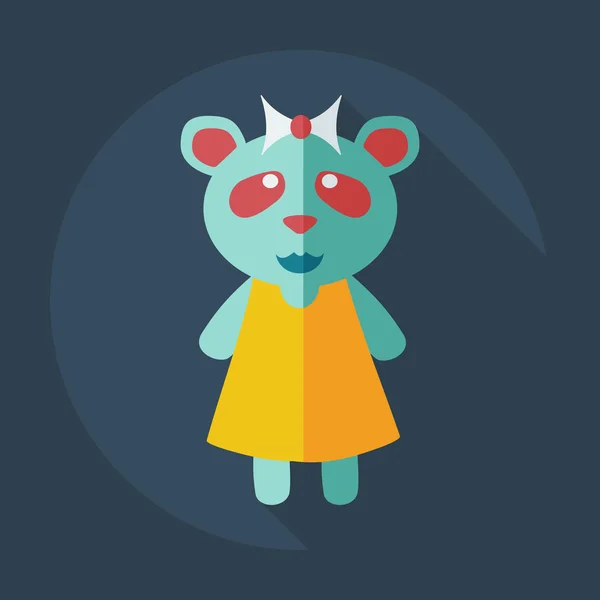 Flat modern design with shadow icons panda girl