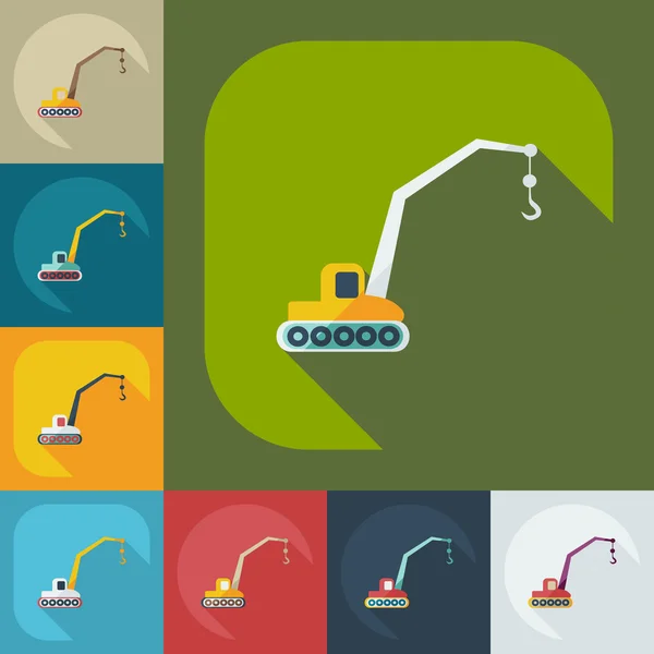 Flat modern design with shadow icons crane