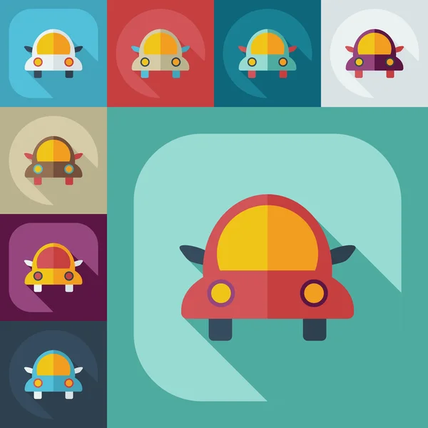 Flat modern design with shadow icons car