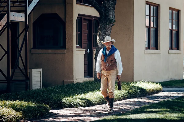 FORT WORTH, TX, USA - SEPTEMBER 24: Cowboy in the Fort Worth Stockyards historic district. September 24, 2013 in Fort Worth, Texas, USA