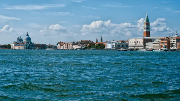 Venice panoramic view from the water at St. Mark\'s Square and the Basilica of Santa Maria della Salute