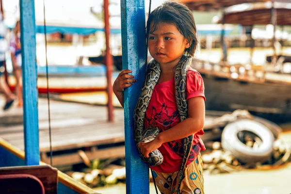 Cambodian people live on Tonle Sap Lake in Siem Reap