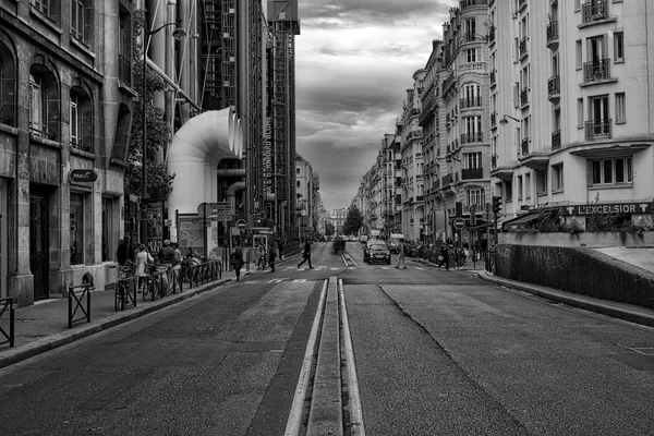 Street of Paris. Black and white.