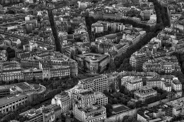Aerial view of Paris. Black and white.