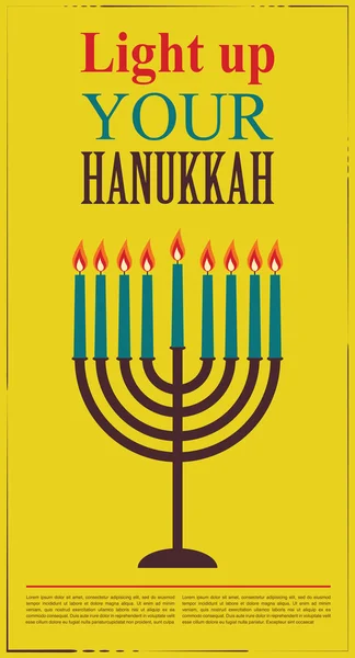 Happy Hanukkah greeting card design, jewish holiday.