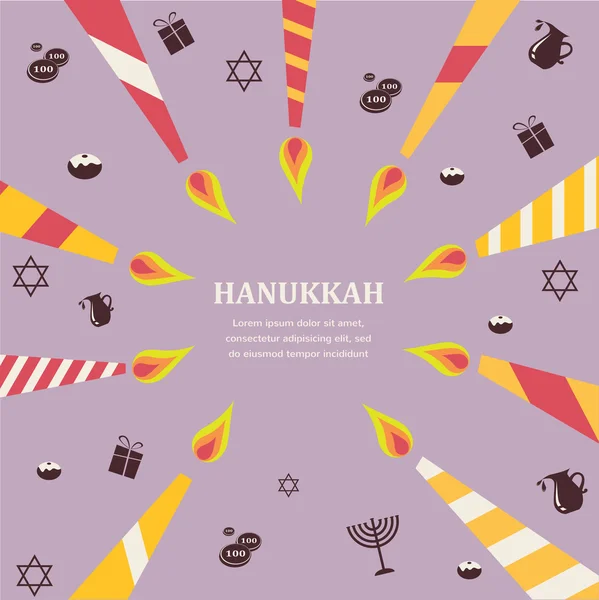 Eight candles for eight days of Jewish holiday Hanukkah infographics