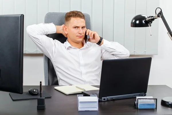 Frustrated businessman in office