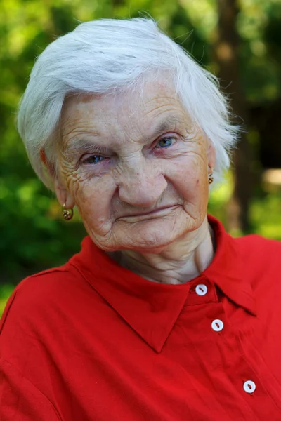 Happy elderly woman