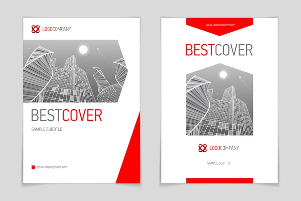 Cover booklet booklet business and architecture, modern design, red and grey, vector sample design