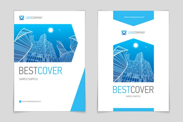 Cover booklet booklet business and architecture, modern design, blue and grey, vector sample design