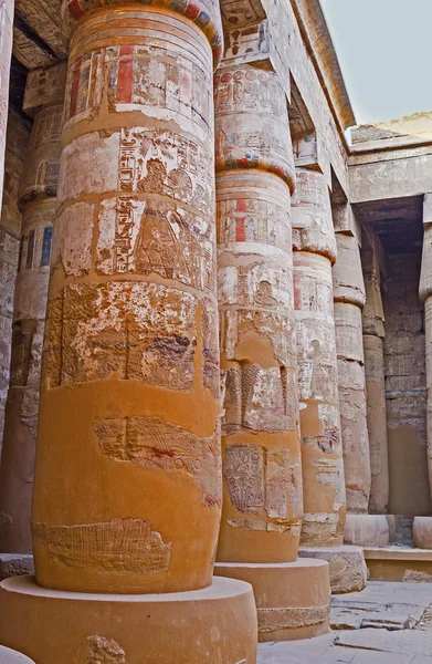 The preserved columns in Khonsu Temple