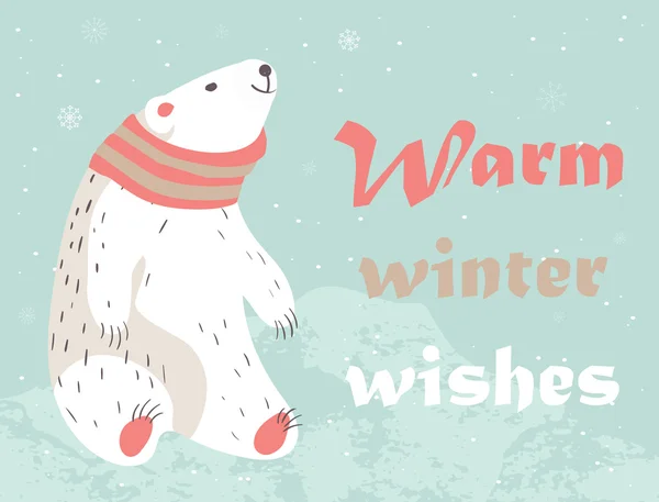 Christmas card with polar bear