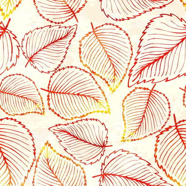 Seamless pattern with watercolor autumn leaves.