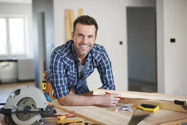 Young handsome carpenter