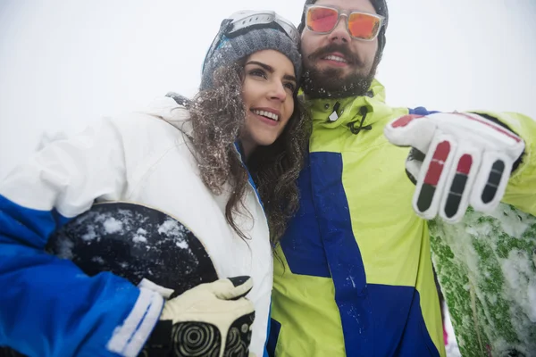Couple on the ski slope