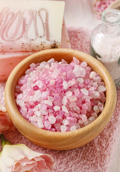 Bowl of rose sea salt