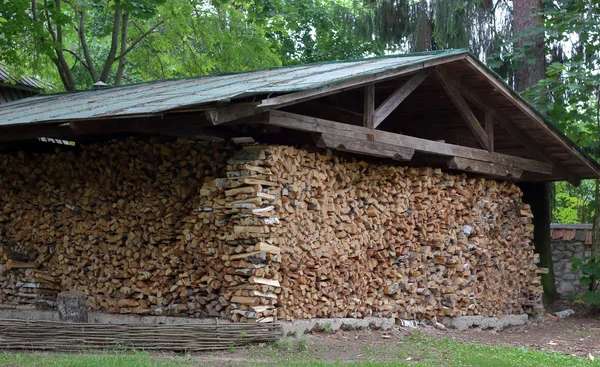 The woodshed filled by fuel wood