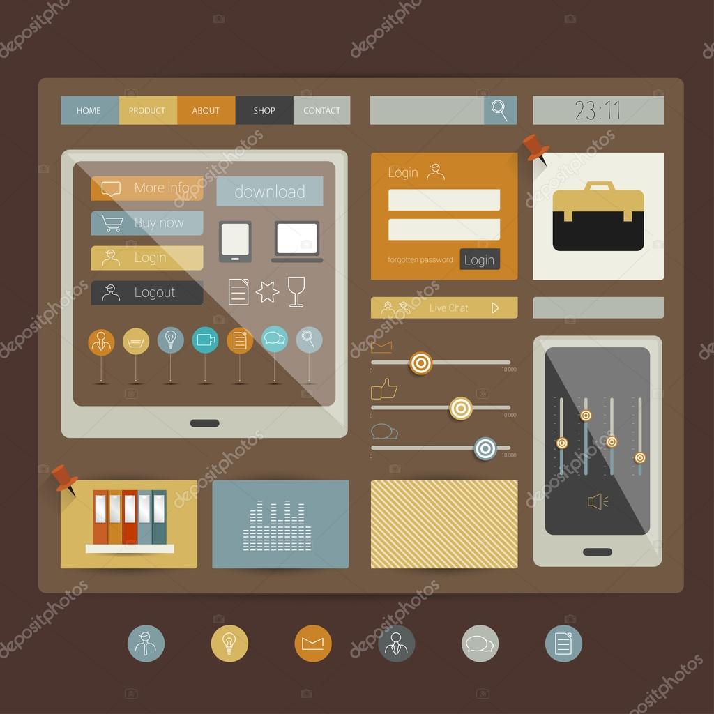 Плоские элементы дизайна Плоские элементы дизайна