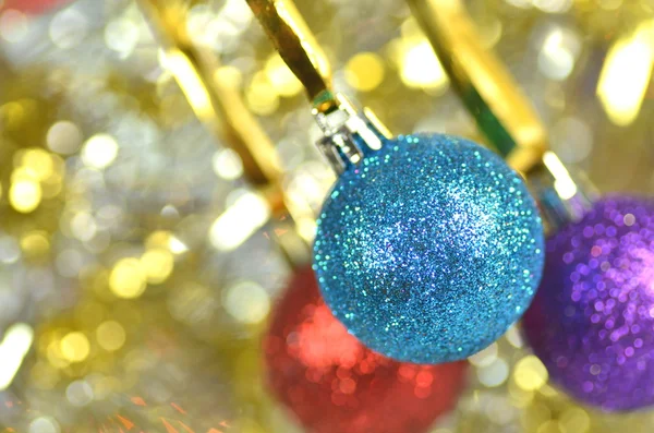 Carnival decoration, colored balls on bokeh background