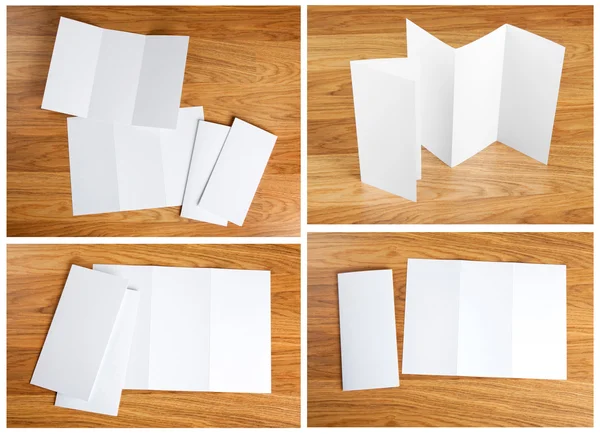 Blank white folding paper flyer